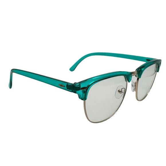 6039 | Green Clear Lens Browline Glasses - Picture 2 of 5